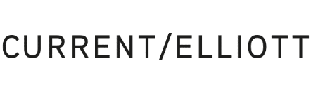 The image shows the logo for Current/Elliott in bold black text on a white background.