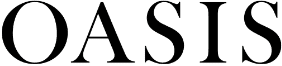 Black text displaying the word "OASIS" in a serif font on a white background.
