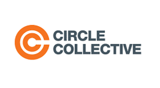 Logo of Circle Collective featuring an orange circle with a stylized letter 'C' inside, followed by the text "Circle Collective" in gray letters.