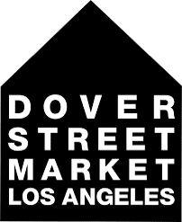 Black and white logo of Dover Street Market Los Angeles in the shape of a house.