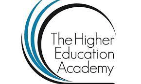 Logo of The Higher Education Academy with three curved lines in blue and black.