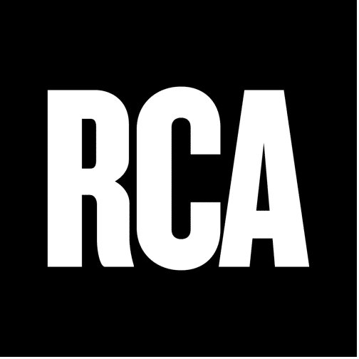 White "RCA" text on a black background.