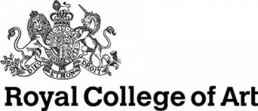 Royal College of Art logo featuring a crest with a lion, a unicorn, and a crown, followed by the text "Royal College of Art.