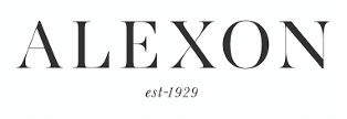 Logo displaying the word "Alexon" in large font, with "est-1929" written below in smaller font.