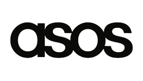 ASOS logo with lowercase black letters on a white background.