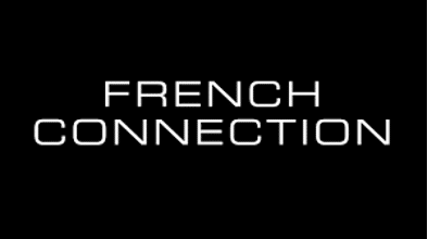 FRENCH CONNECTION" written in white, uppercase letters on a black background.