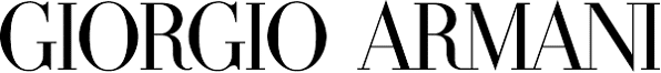 The image shows a logo reading "GIORGIO ARMANI" in black capital letters on a white background.