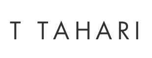 The image shows the text "T TAHARI" in a bold, sans-serif font.