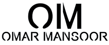 Black text logo reading "Omar Mansoor" on a white background.