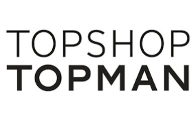 Logo featuring the words "Topshop Topman" in bold, uppercase letters on a white background.