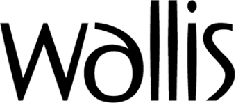 The image shows the word "wallis" in lowercase black letters on a white background.