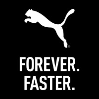 Puma logo with a leaping puma above the words "FOREVER. FASTER." on a black background.