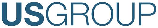 Text displaying the word "USGROUP" in blue, bold, uppercase letters on a white background.