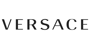 Black text reading "VERSACE" on a white background.