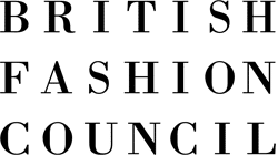 Text reads "BRITISH FASHION COUNCIL" in a bold, serif font on a plain background.