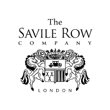 Logo of The Savile Row Company featuring two heraldic lions and a coat of arms, with the text "The Savile Row Company London" above and below the emblem.