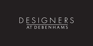 Text logo reads "Designers at Debenhams" on a black background.